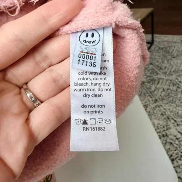 Drew House Deconstructed Mascot Hoodie Pink Unisex Size L F50 - Picture 8 of 9